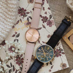 ARIES GOLD URBAN SANTOS L 1023 RG-RG PINK LEATHER STRAP WOMEN'S WATCH - H2 Hub Watches