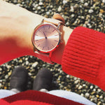 ARIES GOLD URBAN SANTOS L 1023 RG-RG PINK LEATHER STRAP WOMEN'S WATCH - H2 Hub Watches
