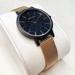ARIES GOLD COSMO BLACK STAINLESS STEEL L 1024 BK-BKRG WOMEN'S WATCH - H2 Hub Watches