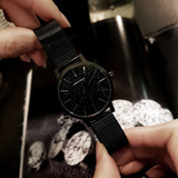 ARIES GOLD COSMO BLACK STAINLESS STEEL L 1024 BK-BK MESH STRAP WOMEN'S WATCH - H2 Hub Watches