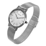 ARIES GOLD COSMO SILVER STAINLESS STEEL L 1024 S-MP MESH STRAP WOMEN'S WATCH