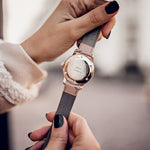 ARIES GOLD URBAN ETERNAL ROSE GOLD STAINLESS STEEL L 1028 RG-BEI DUSTY PINK LEATHER STRAP WOMEN'S WATCH - H2 Hub Watches