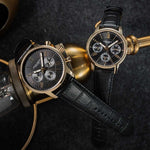 ARIES GOLD URBAN ETERNAL GOLD STAINLESS STEEL L 103 G-BKG BLACK LEATHER STRAP WOMEN'S WATCH - H2 Hub Watches