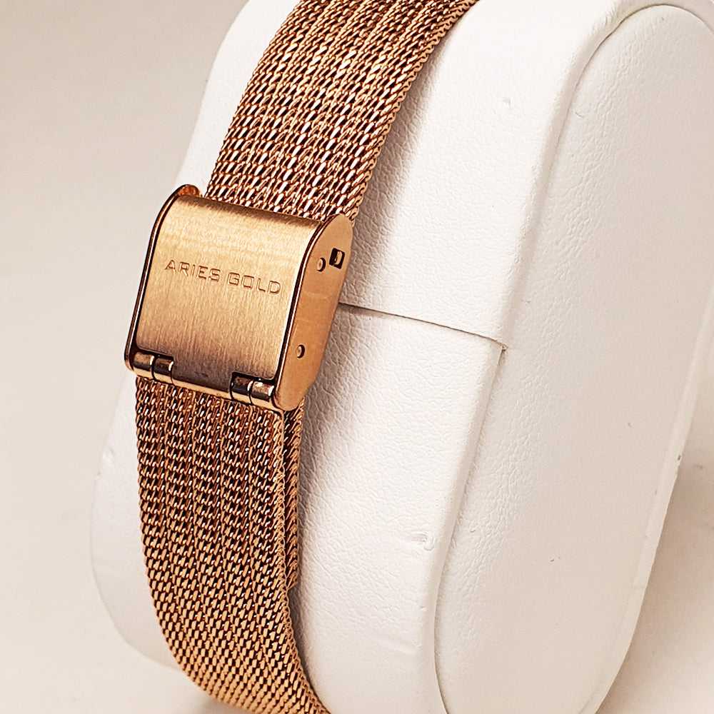 ARIES GOLD ENCHANT CAMILLE ROSE GOLD STAINLESS STEEL L 5002 RG-MOP MESH STRAP WOMEN'S WATCH - H2 Hub Watches