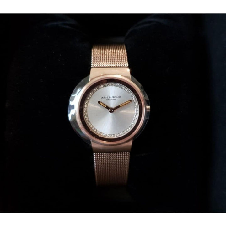 ARIES GOLD ENCHANT SONJA ROSE GOLD STAINLESS STEEL L 5003 RG-S MESH STRAP WOMEN'S WATCH - H2 Hub Watches
