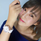 ARIES GOLD ENCHANT CONQUERESS ROSE GOLD STAINLESS STEEL L 5004Z RG-W WHITE CERAMIC STRAP WOMEN'S WATCH - H2 Hub Watches