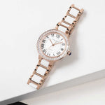ARIES GOLD ENCHANT CAPELLA ROSE GOLD STAINLESS STEEL L 5015Z RG-W WHITE CERAMIC WOMEN'S WATCH - H2 Hub Watches