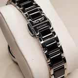 ARIES GOLD ENCHANT CAPELLA SILVER STAINLESS STEEL L 5015Z S-BK BLACK CERAMIC WOMEN'S WATCH - H2 Hub Watches