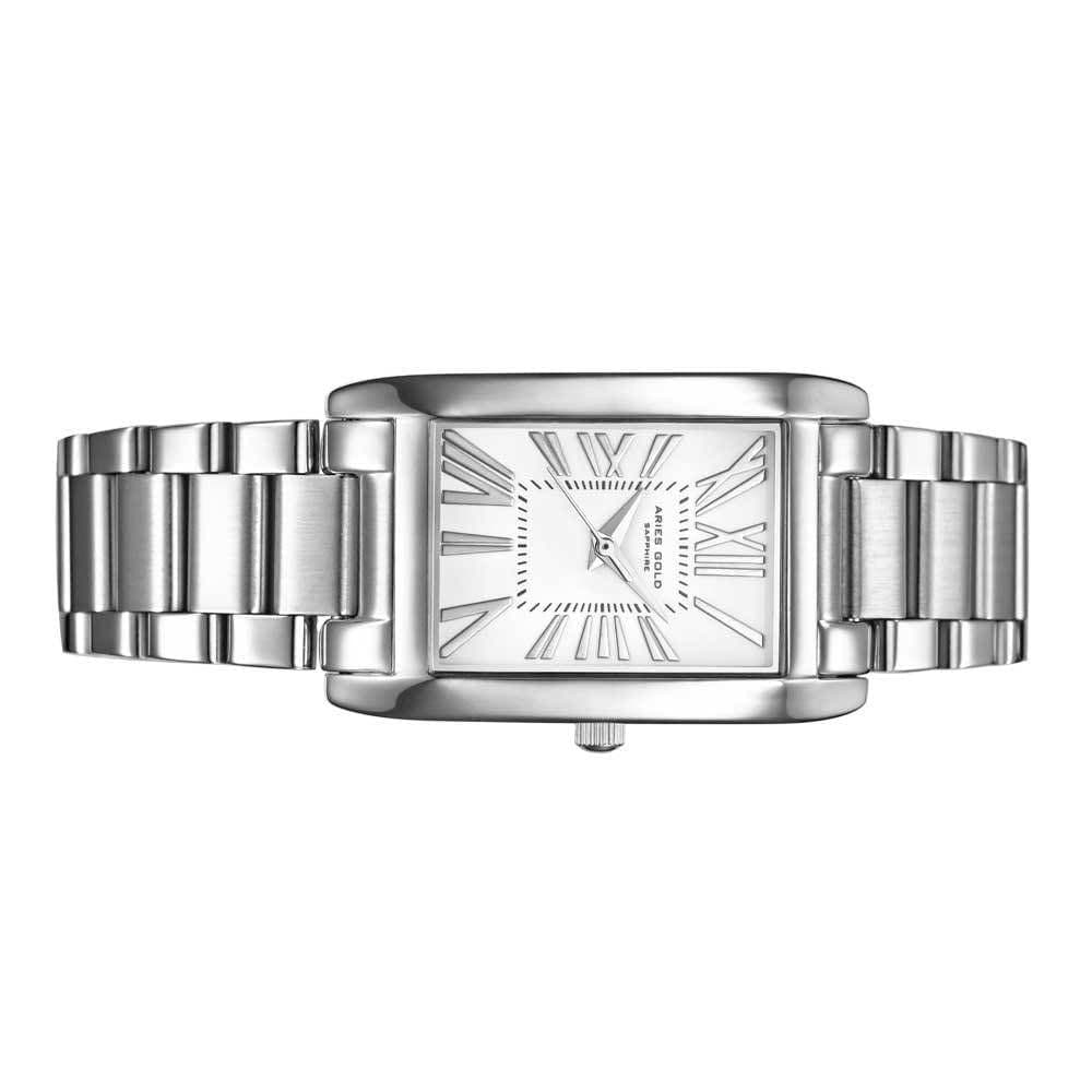 ARIES GOLD ANALOG QUARTZ L 5024Z S-W SILVER STAINLESS STEEL WOMEN'S WATCH - H2 Hub Watches