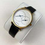 ARIES GOLD WANDERER GOLD STAINLESS STEEL L 5027 G-W BLACK LEATHER STRAP WOMEN'S WATCH - H2 Hub Watches
