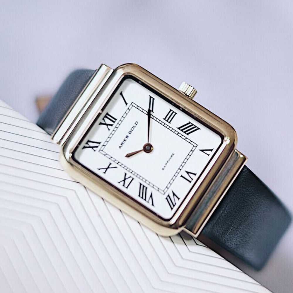 ARIES GOLD ENCHANT ISABELLA GOLD STAINLESS STEEL L 5032Z G-W-L LEATHER STRAP WOMEN'S WATCH - H2 Hub Watches