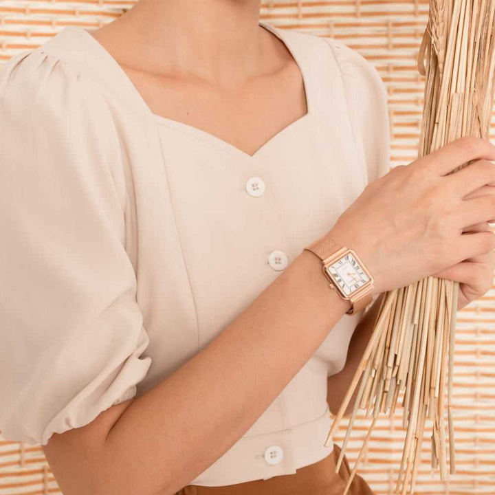 ARIES GOLD ENCHANT ISABELLA ROSE GOLD STAINLESS STEEL L 5032Z RG-W MESH STRAP WOMEN'S WATCH - H2 Hub Watches