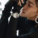 ARIES GOLD ENCHANT FLEUR ROSE GOLD STAINLESS STEEL L 5035A RG-GNFL TURQUOISE LEATHER STRAP WOMEN'S WATCH - H2 Hub Watches