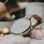 ARIES GOLD ENCHANT FLEUR ROSE GOLD STAINLESS STEEL L 5035 RG-GY LEATHER STRAP WOMEN'S WATCH - H2 Hub Watches