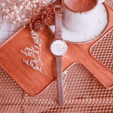 ARIES GOLD ENCHANT FLEUR ROSE GOLD STAINLESS STEEL L 5035 RG-MP LEATHER STRAP WOMEN'S WATCH - H2 Hub Watches