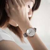 ARIES GOLD ENCHANT FLEUR ROSE GOLD STAINLESS STEEL L 5035 RG-MP LEATHER STRAP WOMEN'S WATCH - H2 Hub Watches