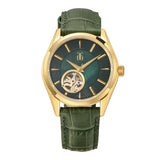 Aries Gold Goldex 8023 Green Dial And Leather Strap Women Watch L 8023 G-GN
