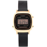 Casio General Digital Black Milanese Strap Unisex Watch LA670WEMB-1DF-P