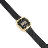 Casio General Digital Black Milanese Strap Unisex Watch LA670WEMB-1DF-P