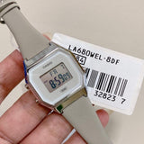 Casio General Digital Gray Leather Unisex Watch LA680WEL-8DF-P