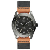 Fossil LE1137 Black Leather And Denim Men's Watch