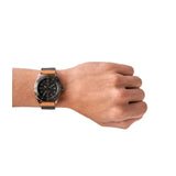 Fossil LE1137 Black Leather And Denim Men's Watch