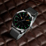 Luminox Air Pilot P-38 Lightning Series GMT - 9522 Silver Stainless Steel Strap Men Watch