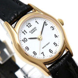 CASIO GENERAL LTP-1094Q-7B1RDF-P BLACK LEATHER WOMEN WATCH