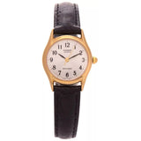 CASIO GENERAL LTP-1094Q-7B2RDF-P BLACK LEATHER WOMEN WATCH