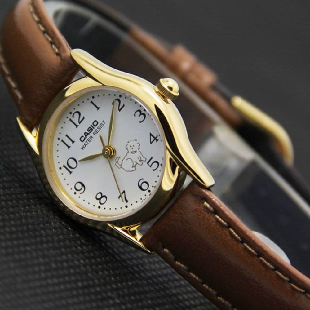 CASIO GENERAL LTP 1094Q 7B7RDF P BROWN LEATHER WOMEN WATCH