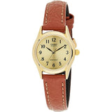 CASIO ANALOG LTP-1094Q-9BRDF BROWN LEATHER WOMEN WATCH