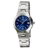 CASIO ANALOG LTP-1241D-2A2DF-P BLUE DIAL STAINLESS STEEL WOMEN WATCH