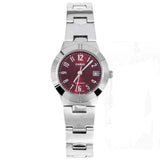 Casio General Red Dial With Silver Stainless Steel Strap Women Watch LTP-1241D-4A2DF-P