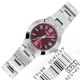 Casio General Red Dial With Silver Stainless Steel Strap Women Watch LTP-1241D-4A2DF-P