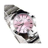 Casio Enticer Pink Dial Silver Stainless Steel Strap Women Watch LTP-1241D-4ADF-P