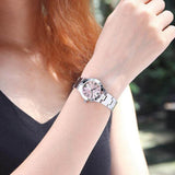 Casio Enticer Pink Dial Silver Stainless Steel Strap Women Watch LTP-1241D-4ADF-P