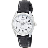 CASIO LTP-1302L-7BVDF-P BLACK LEATHER WOMEN WATCH