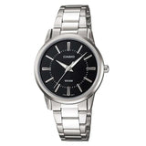 Casio General Black Dial With Silver Stainless Steel Strap Unisex Watch LTP-1303D-1AVDF-P