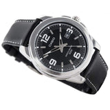 CASIO GENERAL LTP-1314L-8AVDF-P QUARTZ SILVER STAINLESS STEEL BLACK LEATHER STRAP WOMEN'S WATCH
