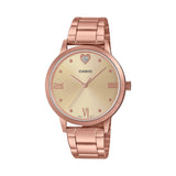 CASIO GENERAL QUARTZ  LTP-2022VPG-9CDR ROSE GOLD  VALENTINE LOVE WOMEN'S WATCH