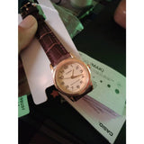 Casio General Gold Dial Brown Leather Strap Unisex Watch LTP-V001GL-9BUDF-P