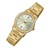 CASIO GENERAL LTP-V002G-9B3UDF-P GOLD STAINLESS STEEL WOMEN WATCH