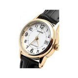 CASIO GENERAL LTP-V002GL-7BUDF-P BLACK LEATHER WOMEN WATCH