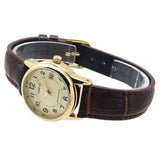 CASIO ANALOG LTP-V002GL-9BUDF-P BROWN LEATHER WOMEN WATCH