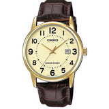 CASIO ANALOG LTP-V002GL-9BUDF BROWN LEATHER WOMEN WATCH
