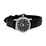 CASIO LTP-V002L-1AUDF-P BLACK LEATHER WOMEN WATCH