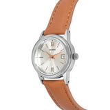 Casio General Silver Dial Brown Leather Strap Women Watch LTP-V002L-7B3UDF-P