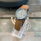 Casio General Silver Dial Brown Leather Strap Women Watch LTP-V002L-7B3UDF-P