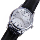 CASIO GENERAL LTP-V002L-7BUDF-P BLACK LEATHER STRAP WOMEN WATCH