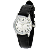 CASIO GENERAL LTP-V002L-7BUDF-P BLACK LEATHER STRAP WOMEN WATCH